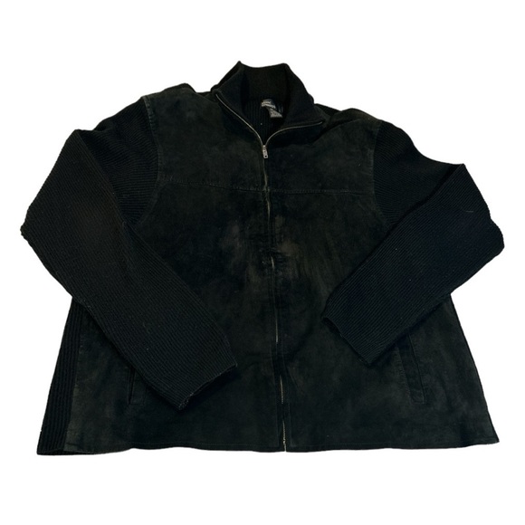 Marc Edwards Full Zip Leather Sweater Jacket Black Size XXL - Picture 7 of 12